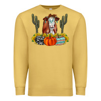 Antique Gold Fall Cow Premium Sweatshirt - CowhideDigitalArt