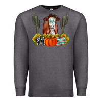 Charcoal Heather Fall Cow Premium Sweatshirt - CowhideDigitalArt