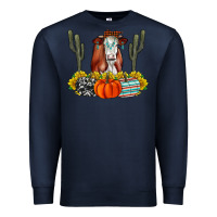 Navy Fall Cow Premium Sweatshirt - CowhideDigitalArt
