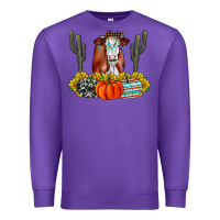 Purple Fall Cow Premium Sweatshirt - CowhideDigitalArt