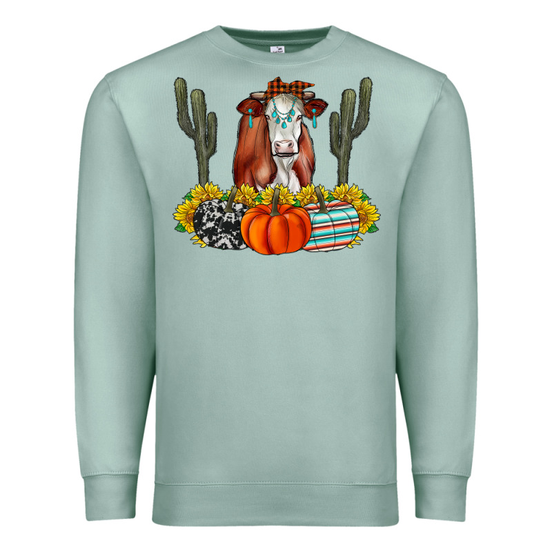 Fall Cow Premium Sweatshirt by CowhideDigitalArt | Teevron