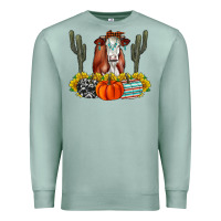 Seafoam Fall Cow Premium Sweatshirt - CowhideDigitalArt