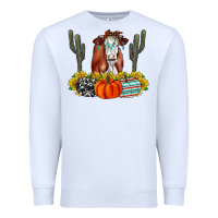 White Fall Cow Premium Sweatshirt - CowhideDigitalArt