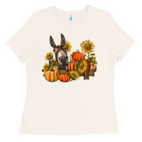 Bone donkey sunflower and pumpkin farm Ladies Tee - BarkalooDesign