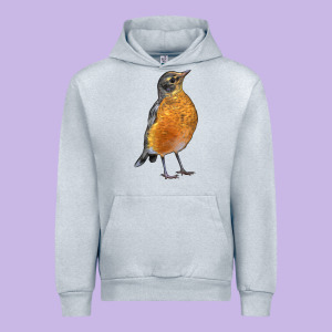 American Robin Bird Urban Hoodie Designed By Lillyallendesigns