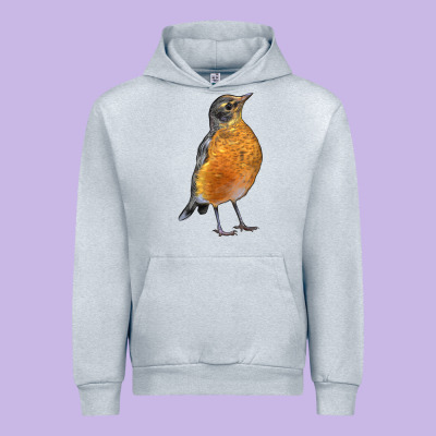American Robin Bird Urban Hoodie Designed By Lillyallendesigns