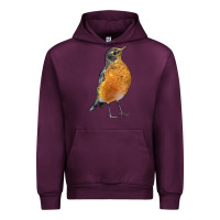 Mauve Wine American Robin Bird Urban Hoodie - LillyAllenDesigns