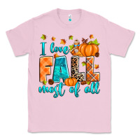 Bubblegum Pink I love Fall most of all Classic Tee - RanaPortraitStore