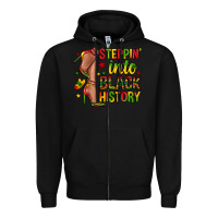 Black steppin into black history Zipper Hoodie - Zillion Design Studio
