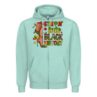 Seafoam steppin into black history Zipper Hoodie - Zillion Design Studio