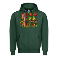 Sports Green steppin into black history Zipper Hoodie - Zillion Design Studio