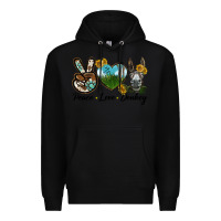 Black Peace Love Donkey Head Premium Hoodie - LillyAllenDesigns