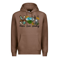 Chestnut Peace Love Donkey Head Premium Hoodie - LillyAllenDesigns