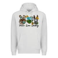 Dove Grey Peace Love Donkey Head Premium Hoodie - LillyAllenDesigns