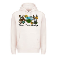 Pale Pink Peace Love Donkey Head Premium Hoodie - LillyAllenDesigns
