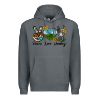 Rock Peace Love Donkey Head Premium Hoodie - LillyAllenDesigns