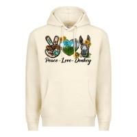 Sandshell Peace Love Donkey Head Premium Hoodie - LillyAllenDesigns