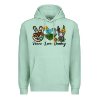 Seafoam Peace Love Donkey Head Premium Hoodie - LillyAllenDesigns