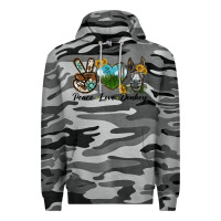 Slate Camo Peace Love Donkey Head Premium Hoodie - LillyAllenDesigns