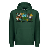 Sports Green Peace Love Donkey Head Premium Hoodie - LillyAllenDesigns