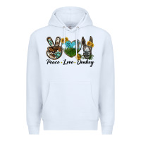 White Peace Love Donkey Head Premium Hoodie - LillyAllenDesigns
