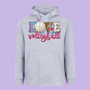 Love Volleyball Heavyweight Hoodie Designed By Zillion Design Studio