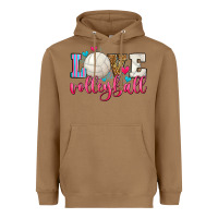 Toasted Coconut love volleyball Heavyweight Hoodie - Zillion Design Studio