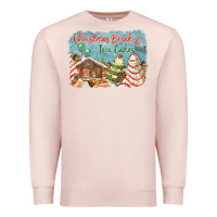 Pale Pink christmas break and tree cakes Premium Sweatshirt - FaDigitalArtStudio