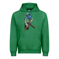 Emerald Ruby Throcuted Hummingbird Urban Hoodie - LillyAllenDesigns