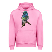 Fuchsia Pink Ruby Throcuted Hummingbird Urban Hoodie - LillyAllenDesigns