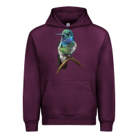 Mauve Wine Ruby Throcuted Hummingbird Urban Hoodie - LillyAllenDesigns