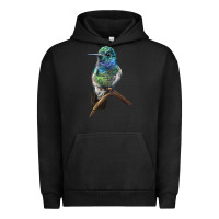 Pigment Black Ruby Throcuted Hummingbird Urban Hoodie - LillyAllenDesigns