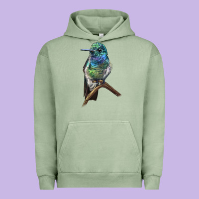 Ruby Throcuted Hummingbird Urban Hoodie Designed By Lillyallendesigns