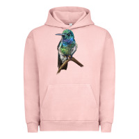 Pigment Salmon Ruby Throcuted Hummingbird Urban Hoodie - LillyAllenDesigns