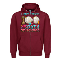 Burgundy i just served 100 days of school volleyball Zipper Hoodie - Zillion Design Studio