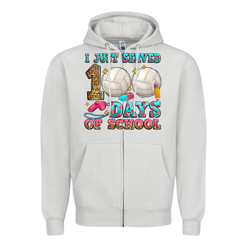 I Just Served 100 Days Of School Volleyball Zipper Hoodie by Zillion Design Studio | Teevron