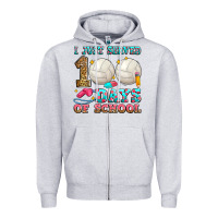 Heather Grey i just served 100 days of school volleyball Zipper Hoodie - Zillion Design Studio