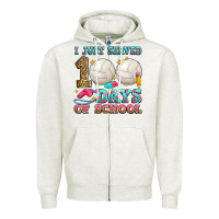 Oatmeal Heather i just served 100 days of school volleyball Zipper Hoodie - Zillion Design Studio