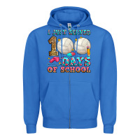 True Royal i just served 100 days of school volleyball Zipper Hoodie - Zillion Design Studio