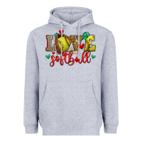 Heather Grey love softball Heavyweight Hoodie - Zillion Design Studio