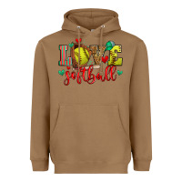 Toasted Coconut love softball Heavyweight Hoodie - Zillion Design Studio