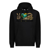 Black Peace Love Crocodile Premium Hoodie - LillyAllenDesigns