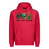 Cardinal Peace Love Crocodile Premium Hoodie - LillyAllenDesigns