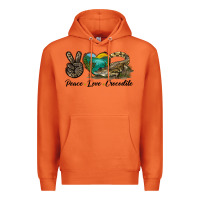 Carrot Peace Love Crocodile Premium Hoodie - LillyAllenDesigns