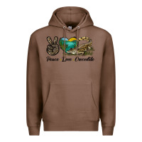 Chestnut Peace Love Crocodile Premium Hoodie - LillyAllenDesigns
