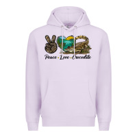 Lilac Peace Love Crocodile Premium Hoodie - LillyAllenDesigns