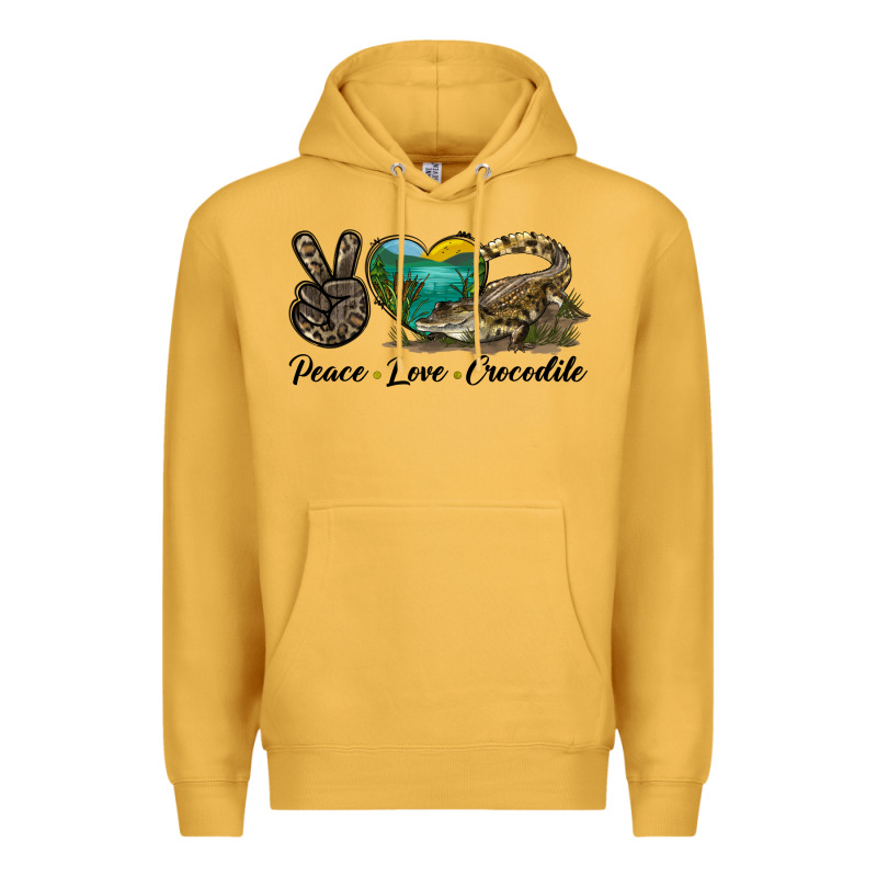 Peace Love Crocodile Premium Hoodie by LillyAllenDesigns | Teevron