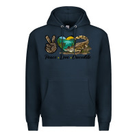 Navy Peace Love Crocodile Premium Hoodie - LillyAllenDesigns