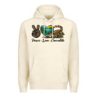 Sandshell Peace Love Crocodile Premium Hoodie - LillyAllenDesigns