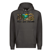 Smoke Peace Love Crocodile Premium Hoodie - LillyAllenDesigns